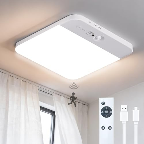 Grevoxy Plafón LED Techo Recargable con Sensor de Movimiento