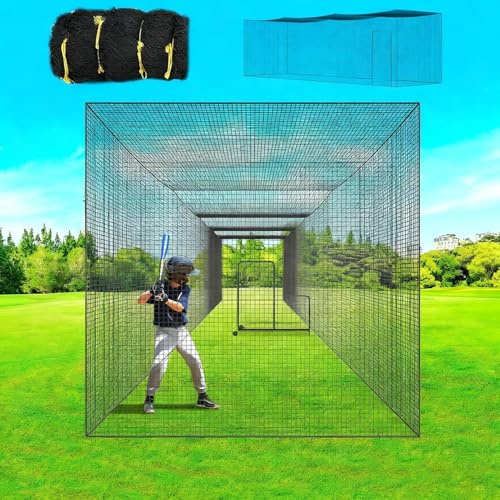 Jaula de bateo portátil de béisbol y softbol,Redes de Jaula de bateo de béisbol,Red de Entrenamiento de béisbol Profesional Completamente Cerrada