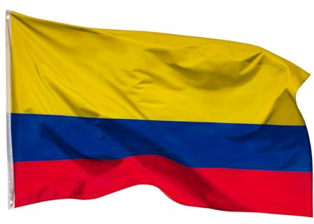 PHENO FLAGS Bandera de Colombia 90 x 150 cm – Bandera nacional impermeable de poliéster con doble costura y ojales metálicos