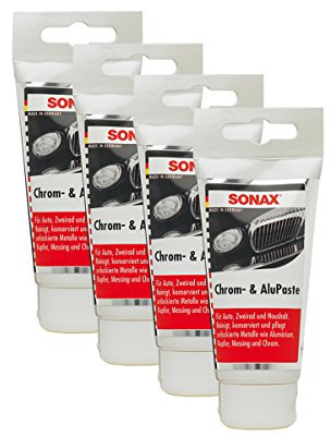 SONAX 4X 03080000 Chrom- & AluPaste Poliermittel Pflegepaste 75ml