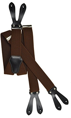 Olata Bretelle Eleganti a Forma di Y con Asole, Accessorio per Abbigliamento Formale, Extra Larghe, 4 cm. Marrone
