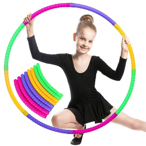 Hula Hoop Fitness Niños, Aro de Fitness Desmontable de 8 Secciones, Plástico Hula Hoop para Niños, Ajustable Hula Hoop para Deportes, Ejercicios, Gimnasia, Yoga