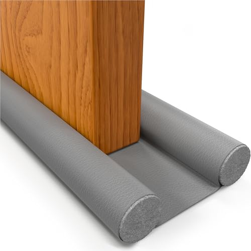 HOGARLAX® Burlete Puerta Entrada, Burlete Bajo Puerta, Burletes para Puertas Exterior e Interior, Aislante Térmico Frío y Calor, Aislante Acústico, Impermeable, Adaptable hasta 93cm (1, Gris)