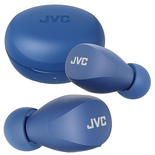 JVC HA-A6T Gumy Mini Wireless Bluetooth Earbuds, 23 Hours Battery, Quick Charge, Touch Control, IPX4 (Blue)