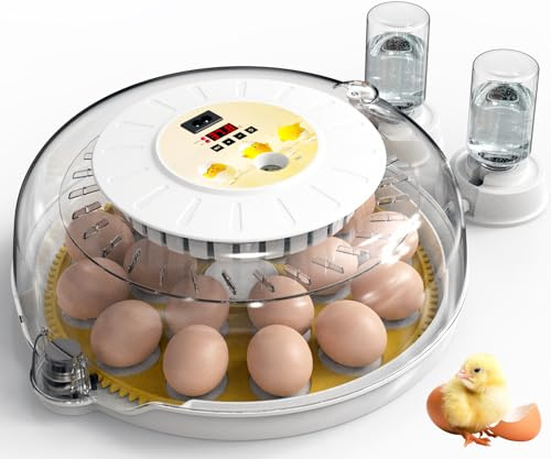 DETODDA Incubator for Eggs Automatic Turning, Eggs Incubators for Hatching Eggs, Egg Candler, Farm Poultry Automatic Egg Incubator for Hatching Chicken Duck Goose Quail with Water Bottle