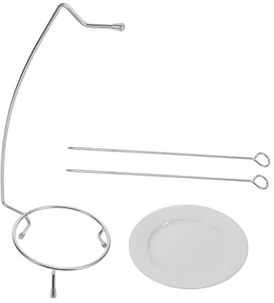 KONTONTY Edelstahl Grill Spieße Mit Halter Bbq Zubehör Zum Grillen Von Fleisch Gemüse Stabile Metallspieße Für Familienessen Outdoor-aktivitäten