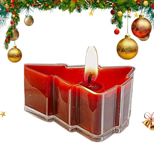 Duftkerzen – Duftkerzen Geschenke für Frauen | Weihnachtliche Teelichtkerze | Weihnachts-Kiefer-Duftkerzen | Kleine Weihnachtskerzen | Weihnachtsschmuck-Teelichtkerze für Winterweihnachten