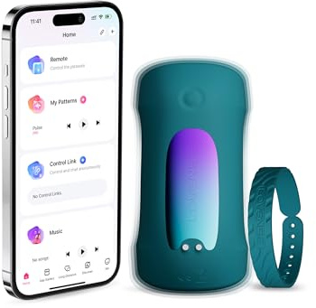 LOVENSE Gush 2 Automatic Male Masturbator Stroker, Vibrating & Oscillating Adult Sex Toys & Games with Endurance Training App Remote Control Penis Vibrator Massager Cock Ring, with Adjustable Buckles
