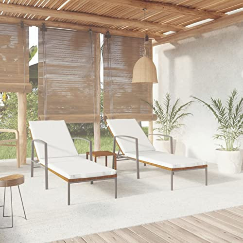 Xichuzi Sonnenliegen 2 STK. mit Tisch Poly Rattan Braun, Gartenliege, Liegestuhl, Sonnenstuhl, Sonneninsel Outdoor, Liegen, Gartenmöbel, Bäderliege, Relaxliege - 317637