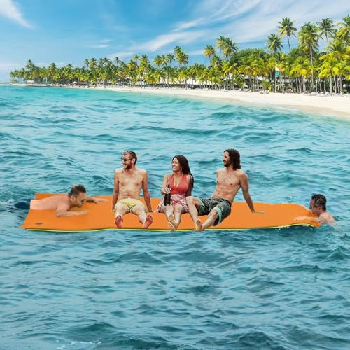 CTSC Floating Water Mat, 365 x 150 cm Floating Water Mat, 3 capas de espuma XPE resistente a desgarros, un gran compañero para paseos en barco y diversión en la piscina