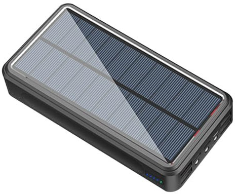50000mAh Banco De Energía con Cargador Portátil | Cargador Solar Batería Externa 4 Puertos | Cargadors Solar Power Bank con Linternas LED | Ideal para Viajes Y Emergencias