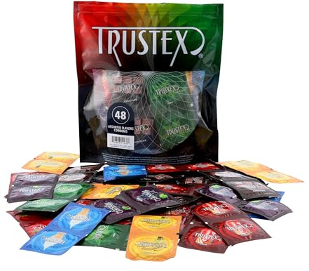 Trustex Condoms Assorted Flavors, Bag of 48