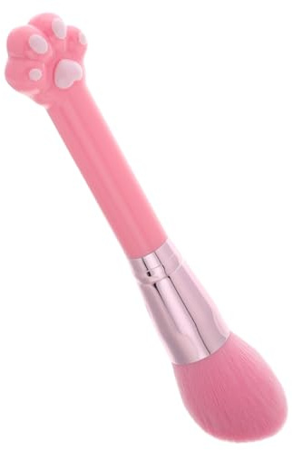 BELLIFFY Pink Cat Paw Makeup Brush with Soft Bristles and Resistant Shedding Multi-function Powder Foundation Brush for Face Makeup Travel Use Stylish Cosmetic Tool for Women and Girls