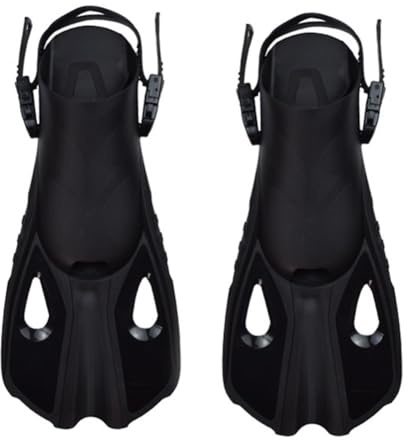 Helilyco Aletas de esnórquel ajustables para adultos, aletas de natación de silicona ligeras con ajuste seguro, material PP+TPR, para esnórquel, natación, buceo, entrenamiento, paquete de 2