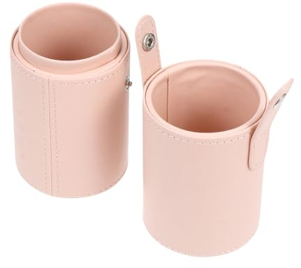 Housoutil Organizador de Pinceles de Maquillaje de PU y Capacidad Suficiente Diseño Práctico Portátil Tapa para Almacenamiento en Casa y Viaje