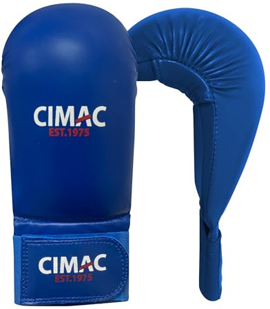 CIMAC Competition Karate Mitts without Thumb - Child, Blue - Protects Your Hands During Training and Sparring, Lightweight & Durable, with Injection-Moulded Foam Padding
