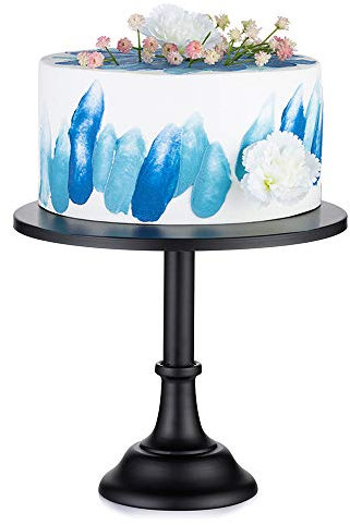 NUPTIO 30cm Schwarz Tortenständer, Einfache Art Metall Runde Hochzeit Veranstaltung Geburtstagsfeier Dessert Cupcake Sockel Display Platte, Cupcake Ständer Tortenständer für Weihnachten Dekoration