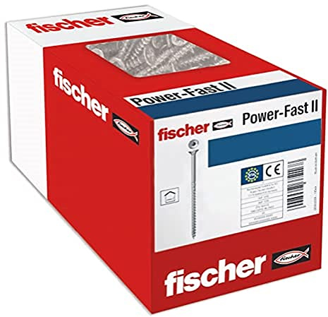 fischer 1000 x Chipboard Screws Power-Fast II 3.5 x 35 Countersunk Head with Inner Star TX Partial Thread Galvanised Blue Passivated (Item No. 670136)