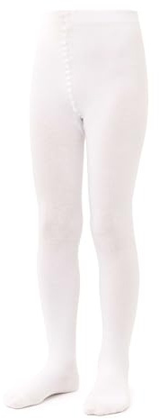 STEVEN Kinder Strumpfhose 240 DEN aus Baumwolle, atmungsaktiv, Kinderstrumpfhosen für Jungen und Mädchen Weiß/128cm-134cm