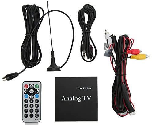 Caja de TV para automóvil analógica, caja de TV analógica para automóvil Receptor de señal de TV de DVD móvil PAL SECAM NTSC Pantalla de menú OSD de sistema completo