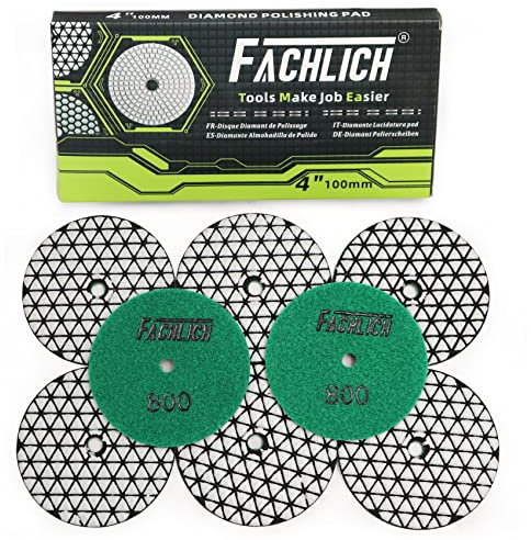 FACHLICH Trockene Diamant Polierscheibe 8 Stk. Streugut 800 für Granit Stein Beton Marmor Dia 4 Zoll/100MM
