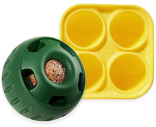 WOOF Pupsicle and Treat Tray - Long-Lasting Interactive Dog Ball Toy and Silicone Dog Treat Mold - Keep Your Pup Busy - Easy to Clean - Toys for Medium and Large Dogs 25-75 lbs