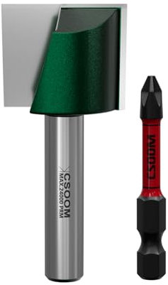 CSOOM 8mm Schaft Professional Bodenreinigung Fräser, mit Schlagmagnetbits, Schaftfräser, Holzbearbeitungswerkzeug Bit (25mm)