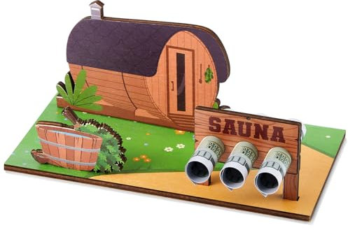 Namalu Geldgeschenk Verpackung Wellness Sauna Spa 3d Holz Wellness Gutschein Verpacken Wellnessurlaub Gutscheinkarte Geschenkideen Geldkarte für Geburtstag Hochzeit Vatertag und Valentinstag(Sauna)