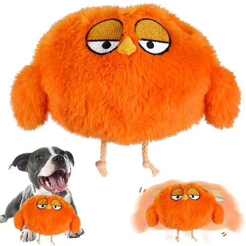 YOUYIKE Bewegendes Hundespielzeug, Hundespielzeug Beweglich Elektrisch, Interaktives Hunde Ball Spielzeug, Active Moving Pet Plush Toy for Haustier Hunde Trainingsball(Orange)