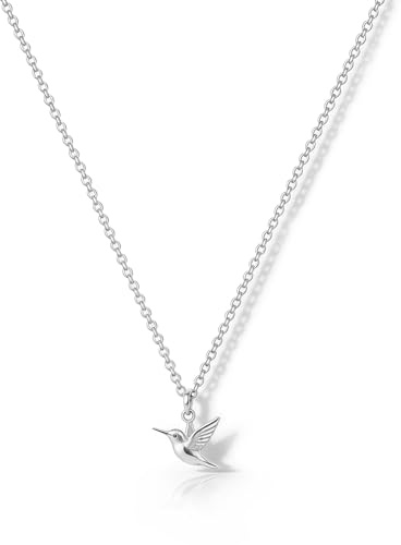 HANLI Collar Plata Mujer Zirconia Cúbica Collares Antialergicos Minimalistas Joyas para Mujer