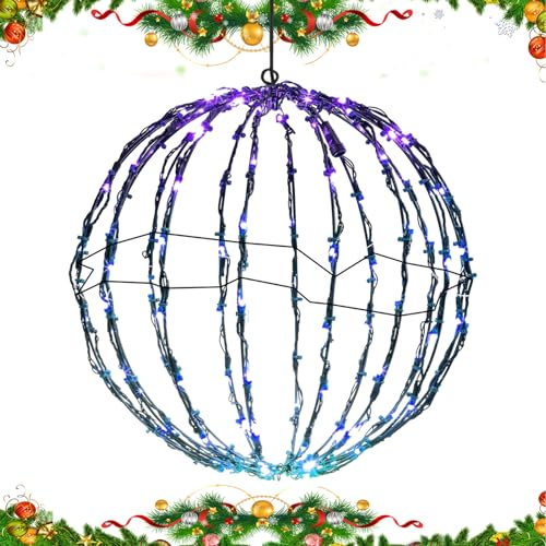 Luces LED de bolas - Bolas luminosas navideñas para exteriores | Decoraciones festivas globo para interiores jardín terraza noche árbol