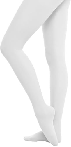 Wikoan Collants Femme Opaque Collants de Danse pour Femmes Élastique et Confortable Collant pour Ballet Yoga Gymnastique Blanc 2XL-3XL