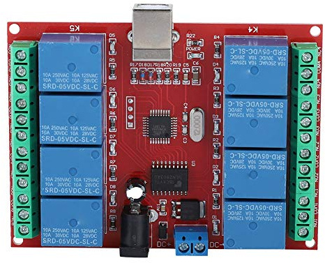 TYTOGE Module de Relais USB 8 Canaux 5 V, Carte de Commande D'ordinateur avec Interface USB Carrée, pour Système XP