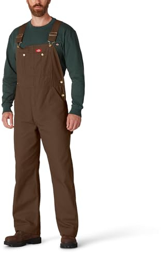 Dickies Mens Bib Overalls, Rinsed Timber, 34W x 30L US