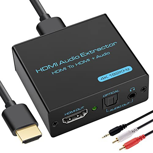 HDMI Audio Extractor 4K x 2K@30Hz HDMI to Optical Audio Adapter HDMIto Spdif Toslink and 3.5mm L/R Stereo Audio Converter Support DTS-HD/3D /Blue-Ray/Dolby-AC3/PS3/PS4/HDTV