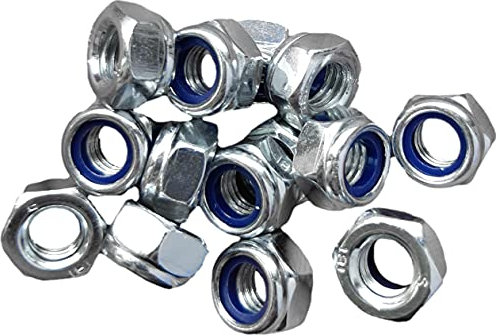 M10 Locking Nyloc Hex Nuts Metal Steel Sheet Zinc Plated 10mm Nut Box of 15pcs