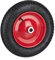 Relaxdays Roue de brouette 3.00-8, pneumatique, Jante en Acier, Charge maximale : 100 kg, avec Valve, Noir et Rouge