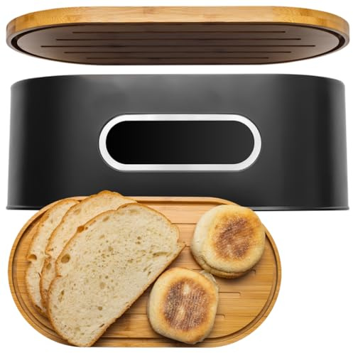 ANGORA BRANDS Bread Boxes - Wooden Bread Box - Stylish Bread Keeper - Bread Boxes for Kitchen Counter - Reliable Bread Storage Box - Modern Bread Bin - Bread Box by Knivi