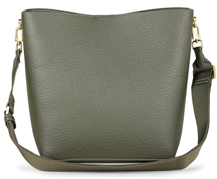 Amazon Essentials Women's Soft Bucket Crossbody Shoulder Bag with Adjustable Strap, Dark Olive, One Size