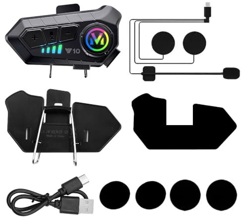 Tiardey Motorrad-Gegensprechanlage, Helm, Bluetooth-Headset, Sprachassistent, unterstützt doppelte Geräuschunterdrückung, High-Definition-Anrufe, gleichzeitiges Musikhören und Navigieren
