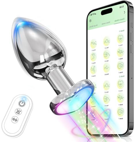 Vibratore Butt Plug, Plug anale con base luminosa lampeggiante, giocattoli sessuali anali per uomini Vibratore (piccolo)