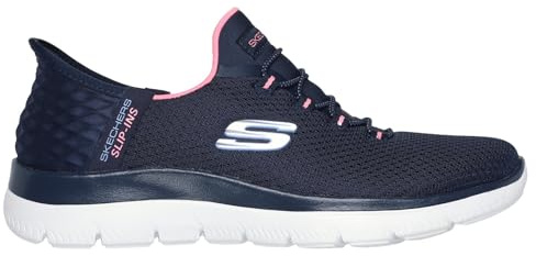 Skechers Damen Summits Diamond Dream Turnschuhe, Navy Mesh/Pink Trim, 42 EU Weit