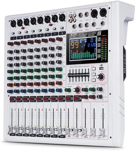 Yamnweo GF8 8-Kanal Multifunktionaler DJ Mischpult für Bühne & Studio