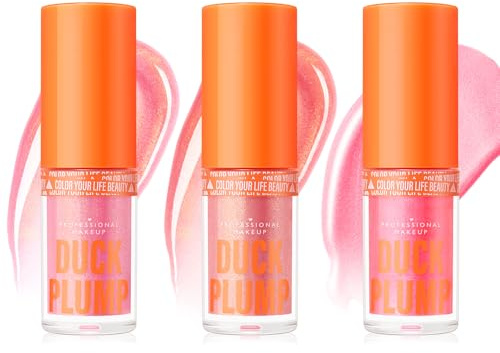 Boobeen 3PCS Lipgloss Set Langanhaltendes feuchtigkeitsspendendes Lippenöl Hydratisierender Lip Plumper Glossier Lippenbalsam Glänzender Glow Lip Stain Tint
