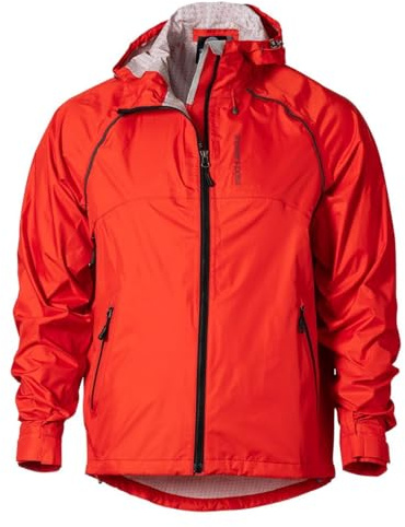 Showers Pass Men's Syncline CC 2.5L Waterproof Jacket - PFAS-Free Breathable Rain Shell, Recycled Hiking Hardshell (US, Alpha, Medium, Regular, Regular, Firecracker)