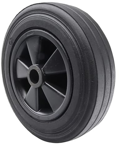 Winterhoff 294364 Roue de rechange en caoutchouc plein pour remorque 200 x 50 mm pour roue jockey Bugrad Trailer Jante en plastique Convient pour Winterhoff, Alko Knott etc