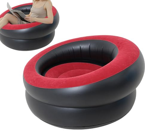 Poltrona gonfiabile, pieghevole, portatile, da giardino, per patio, veranda, camera da letto, camera da letto, salotto, campeggio