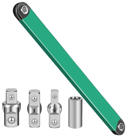 doyandader Chiave A Cricchetto Estensibile | Doppia Punta Estensore Chiave A Cricchetto - Strumento di serraggio Deportato Manuale per Riparazione Automobile Fai Da Te Meccanica Manutenzione