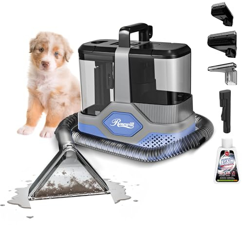 Rosewill Multi-Purpose Portable Carpet and Upholstery Cleaner with 74.4 oz Large Water Tank, Self Cleaning, Powerful Suction 17 KPa Spot Cleaner, 600W Motor, 4 Tools for Pets, Car, Couch and Stairs