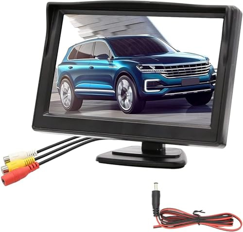 Monitor Retromarcia Proxel 5 – Display IPS AHD 1080p, Luminosità 500 cd/m², Contrasto 300:1, Alimentazione 12–30V, Supporta AHD e CVBS, Linee guida regolabili